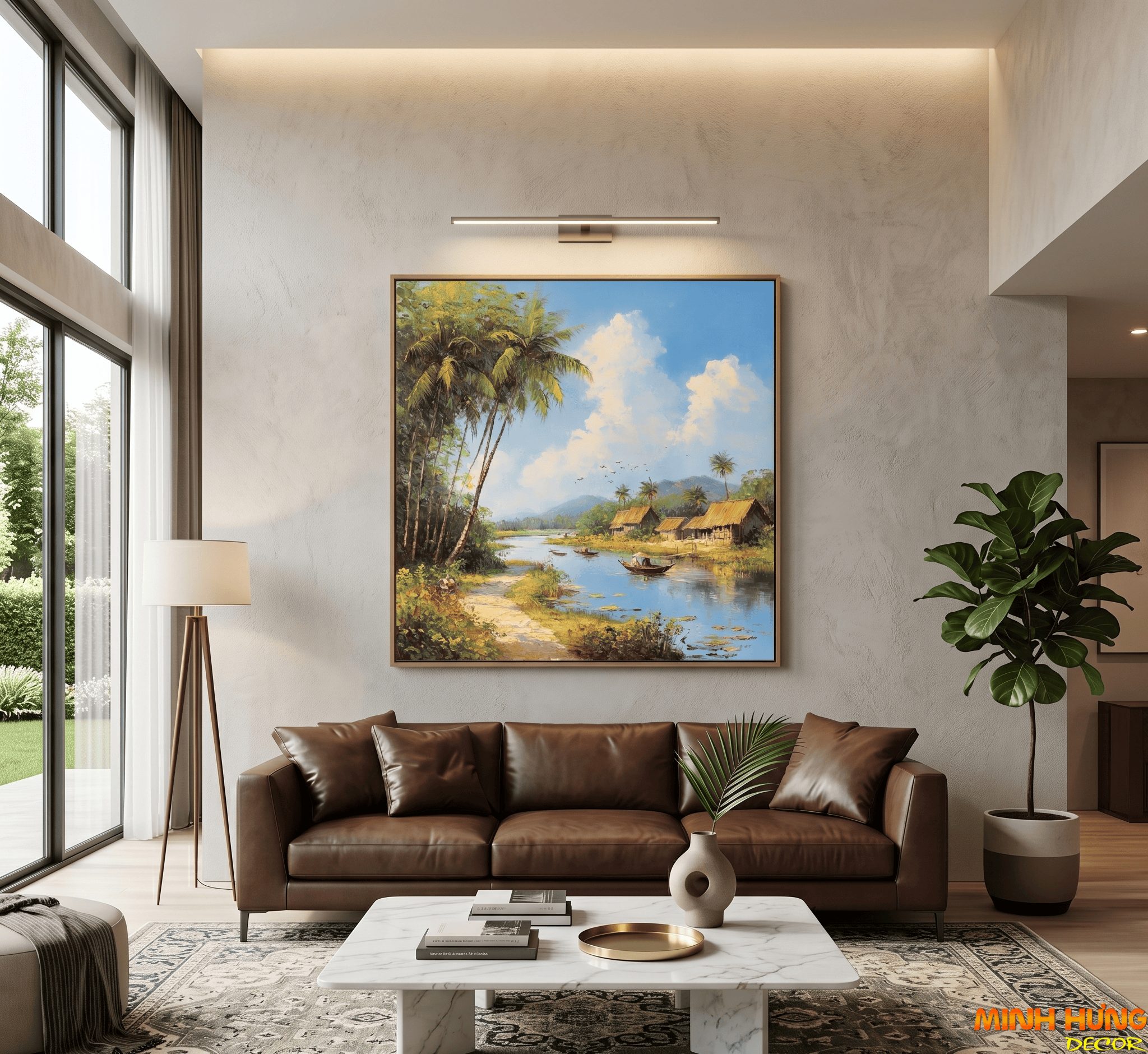 Tranh trừu tượng Xuôi dòng sông quê TT058