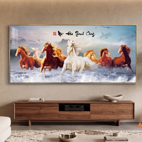 Tranh phong thủy mã đáo thành công Minh Hưng Decor