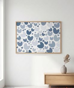 Tranh trừu tượng trái tim xanh TT107