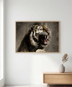 Tranh trừu tượng Mãnh Hổ Gầm Bạc TT120