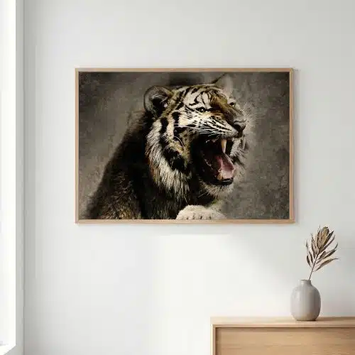 Tranh trừu tượng Mãnh Hổ Gầm Bạc TT120
