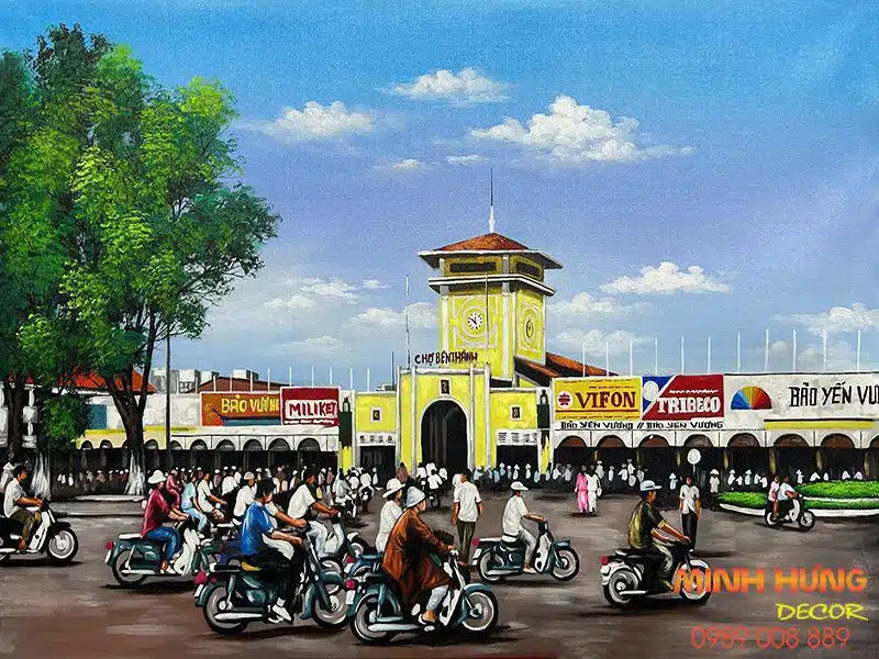 Tranh sơn dầu Sài Gòn Thời Đổi Mới TSD467