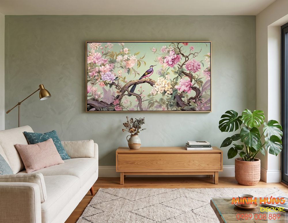 Tranh hoa điểu sắc xuân TI010
