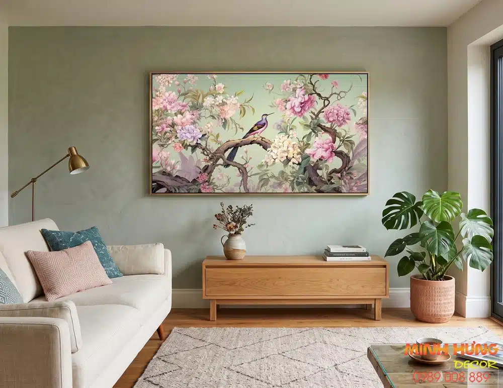Tranh hoa điểu sắc xuân TI010