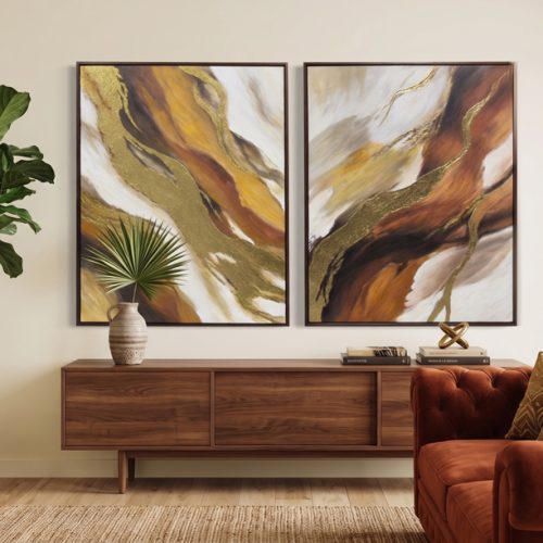Tranh sơn dầu trừu tượng vẽ tay Minh Hưng Decor
