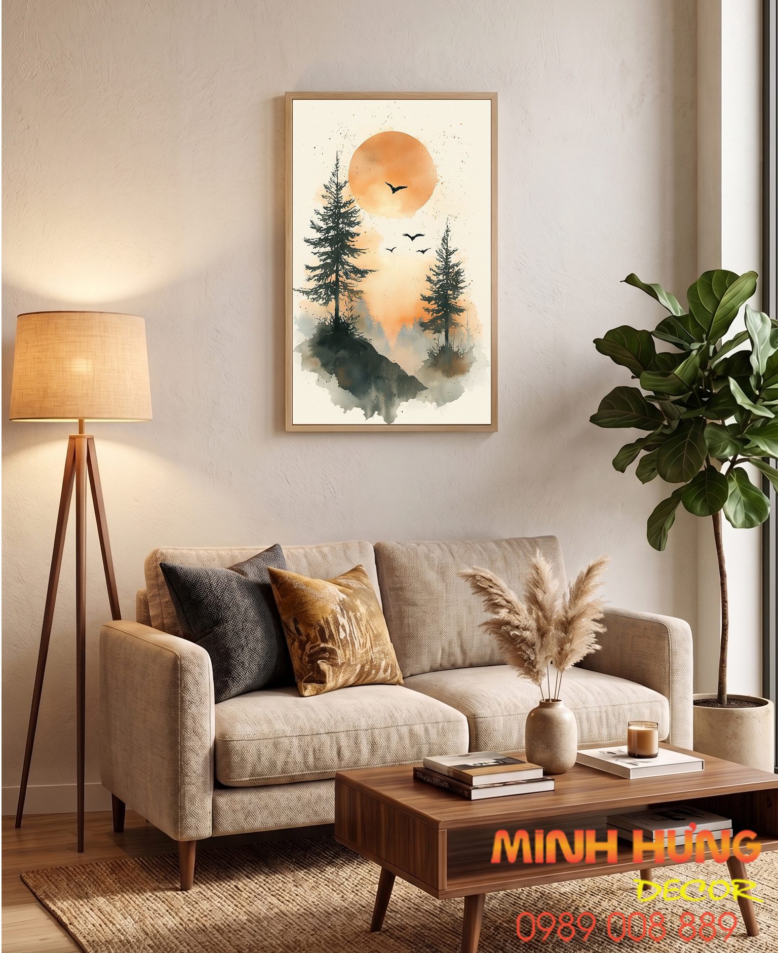 Tranh trừu tượng Dư Âm Rừng Thông TT133