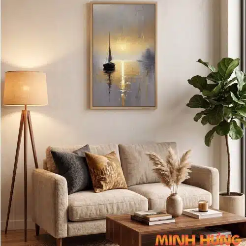 Tranh trừu tượng Bình Minh Dát Vàng TT131