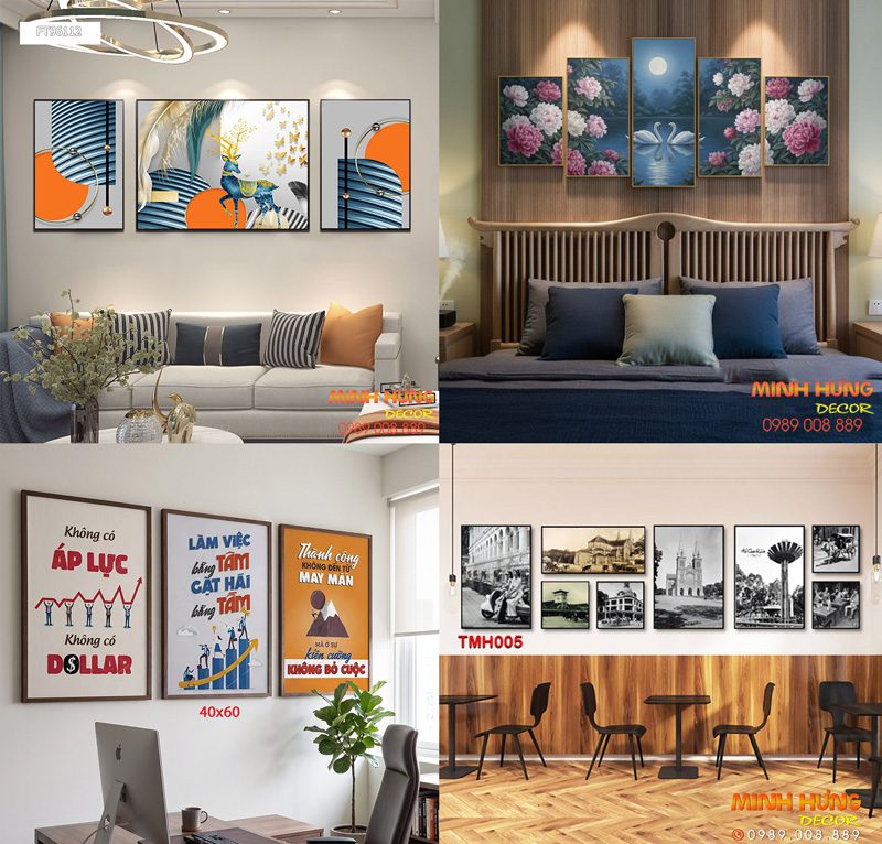 Các mẫu tranh Canvas phù hợp cho từng không gian