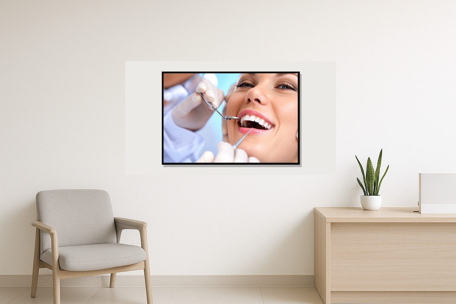 Mockup Khoảnh khắc chăm sóc và kiểm tra sức khỏe răng miệng