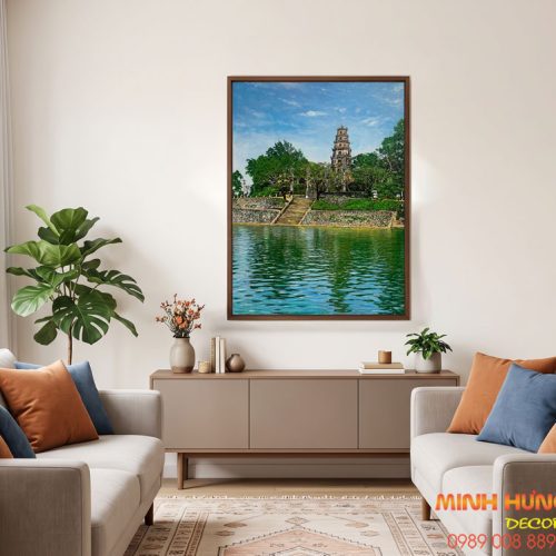 Tranh Phong Cảnh Danh Thắng Cổ Kính Chùa Thiên Mụ Xứ Huế TSD489