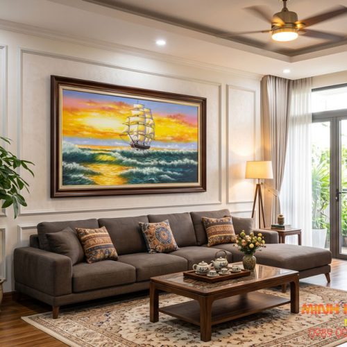 Tranh sơn dầu Thuận Buồm Xuôi Gió TSD498