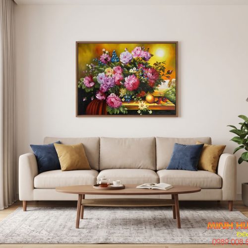 Tranh sơn dầu mùa hoa sung túc TSD486