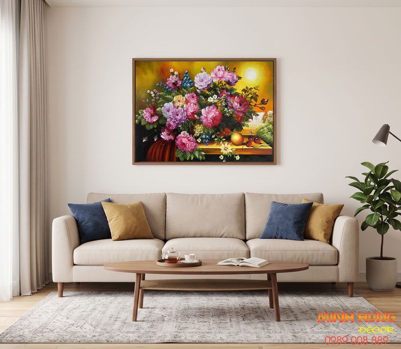 Tranh sơn dầu mùa hoa sung túc TSD486